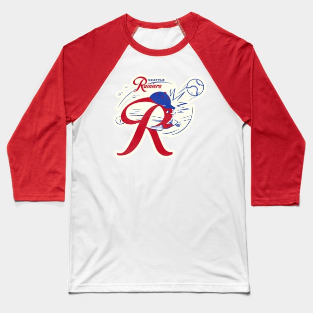 Defunct Seattle Rainiers Baseball Mascot Baseball T-Shirt by Defunctland